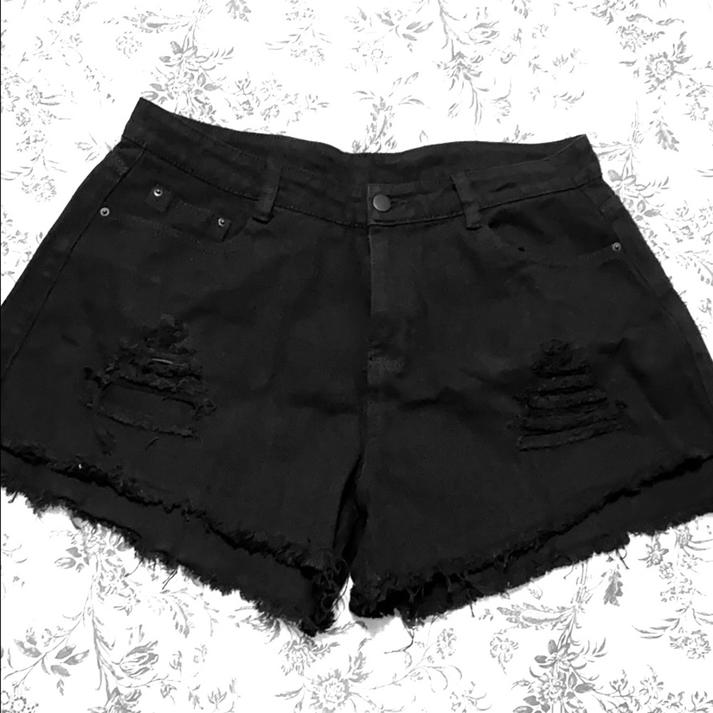 black high waisted shorts